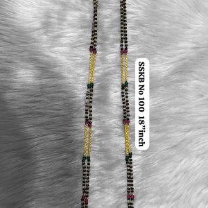 18 inch Micro Polish Fancy Mangalsutra (Ruby Green Hydro Beads design )