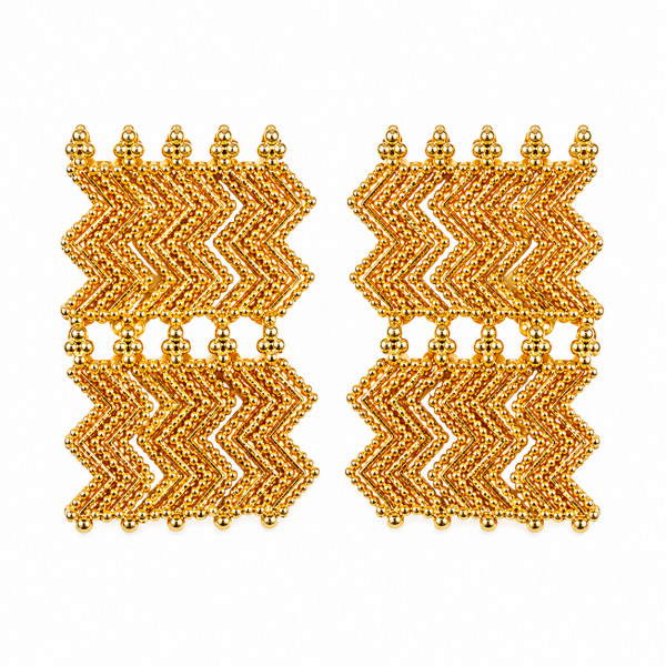 2 Side Vajratik Pieces Gold Finish Traditional Jewelry Making Components