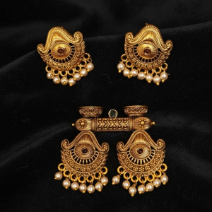 Antique Gold Matte Pendant Set P 2204