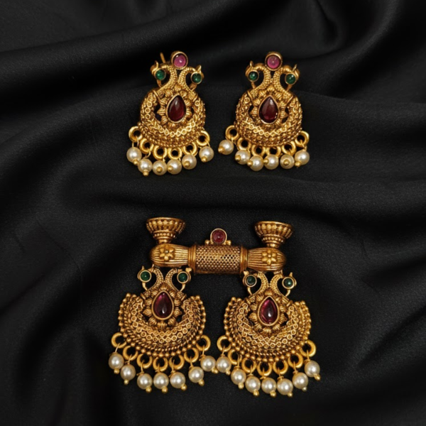 Matte Polish Peacock Pendant Set P-2201