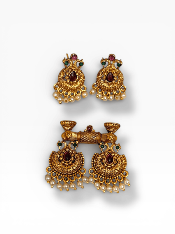 Matte Polish Peacock Pendant Set P-2201