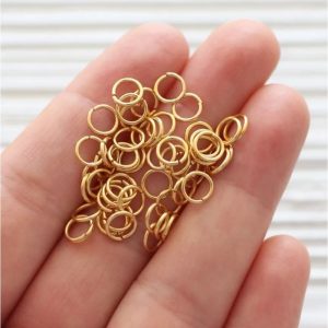 6mm Metal Open Jump Rings Golden 1 packet (100 gm)