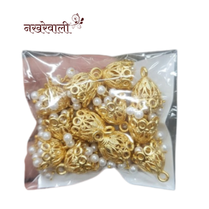 Traditional Jhumka Earrings with Pearl Drops - 12 pcs