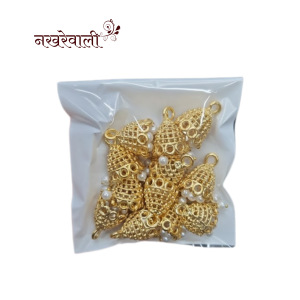 Elegant Jhumka Earrings with Pearl Drops - 12 pcs