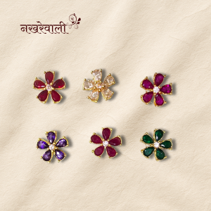 Flower Stone Embedded Kundan | Five Petals