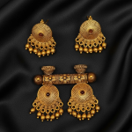 Traditional Peacock Matte Pendant Set P-2206