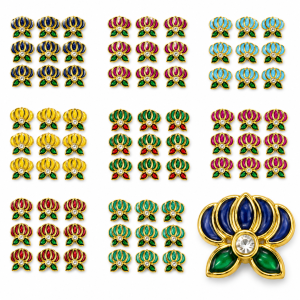 Premium Imitation Jewellery Raw Material Including Multi-color Kundan Lotus Stones