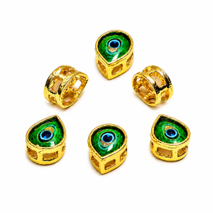 10x14mm Peacock Drop Shape Kundan Stones Pack of 12 Pcs for Jewellery Making