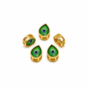 6x8mm Peacock Drop Shape Kundan Stones Pack of 12 Pcs