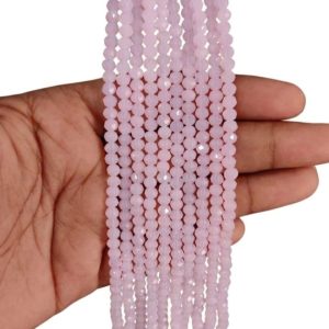 4mm Baby Pink Crystal Round Beads for Jewellery Making