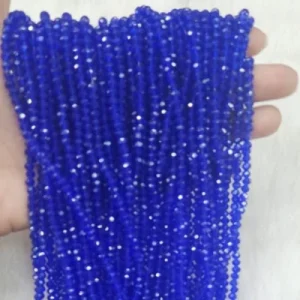 4mm Dark Blue Crystal Beads Round | Glass Beads for Jewellery Making
