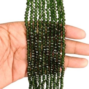 4mm Crystal Beads Round Green | Premium Glass Crystal Beads for Jewellery Making | Nakharewali
