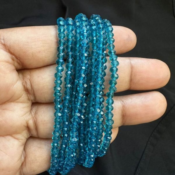 4mm Crystal Beads Round Peacock Blue for Jewellery Making