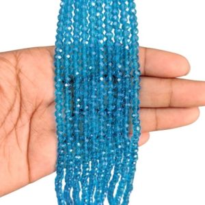 4mm Crystal Beads Round Sky Blue | Premium Glass Crystal Beads for Jewellery Making | Nakharewali