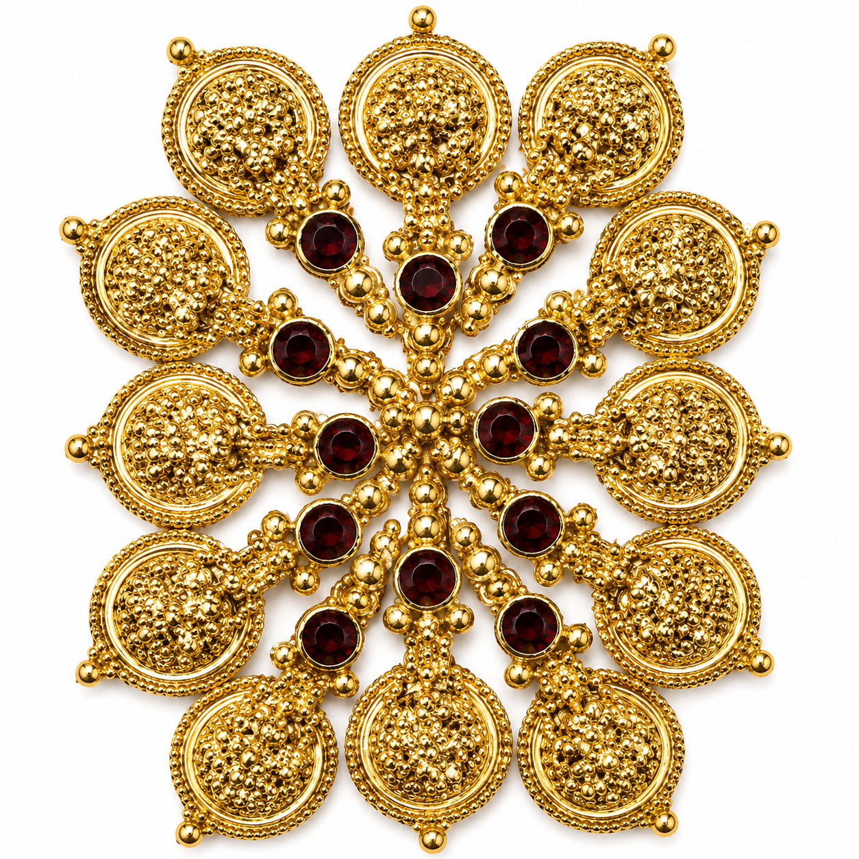Premium Gold Finish Laxmi Coin Pendant for Jewellery Making | Green, Red, White, Purple & Maroon Stone - Image 2