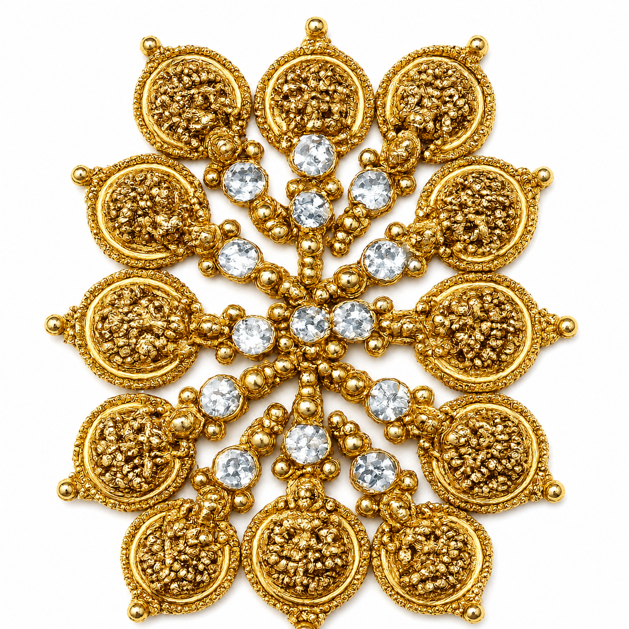 Premium Gold Finish Laxmi Coin Pendant for Jewellery Making | Green, Red, White, Purple & Maroon Stone - Image 3