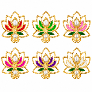 Lotus Kundan Stone Motif Multicolor Designer Embellishment