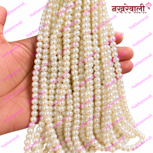 Glossy 6mm round pearl beads for jewellery making and DIY crafts.